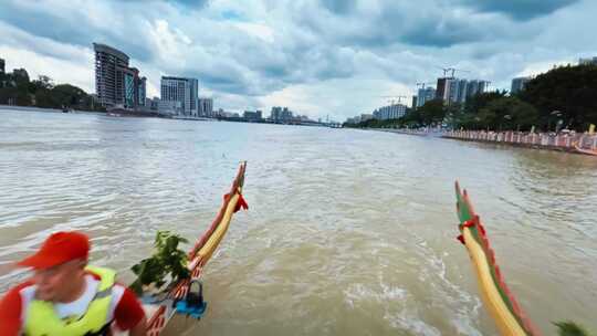 广州白云金沙横沙龙舟比赛穿越拍摄高清视频