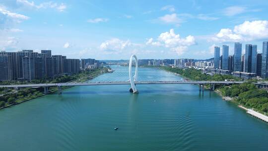 广西柳州白沙大桥柳江风景城市视频合集航拍