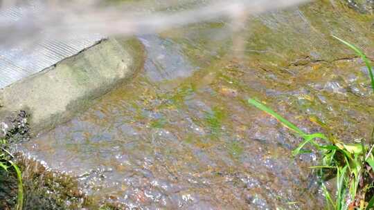 河边流水河流河水小溪山泉泉水流体液体水流