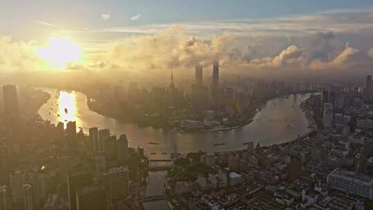 上海平流雾天气航拍