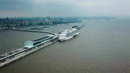 上海吴淞口国际邮轮港视频素材模板下载