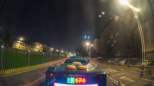 山东济南经十路夜景延时