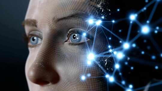 AI人脸科技网络连接人工智能数字皮肤互联
