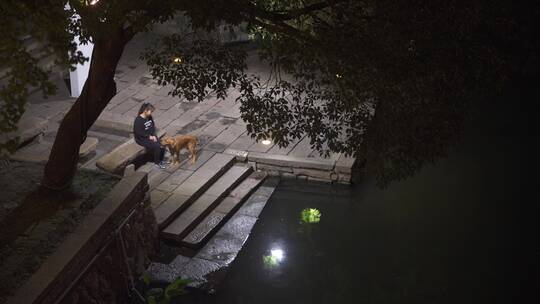 浙江湖州南浔古镇百间楼江南水乡夜景