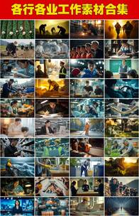 五一劳动节各行各业劳动者努力奋斗拼搏高清在线视频素材下载