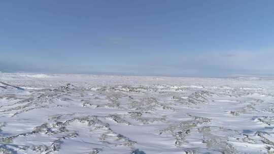 乡村空中白雪覆盖的地形