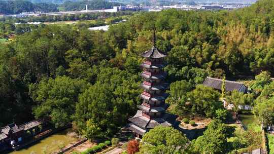 浙江丽水松阳延庆塔风光航拍