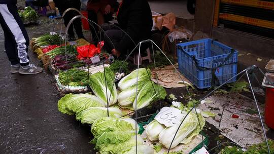 实拍生活类路边摊商贩美食