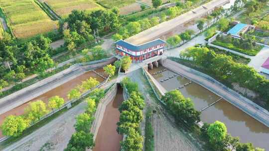 黄河水灌溉水渠河道水利工程运河引水渠水闸