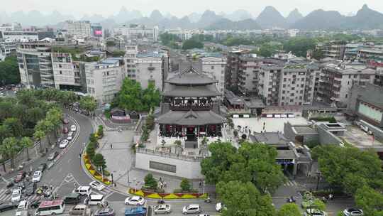 桂林解放阁地标建筑航拍