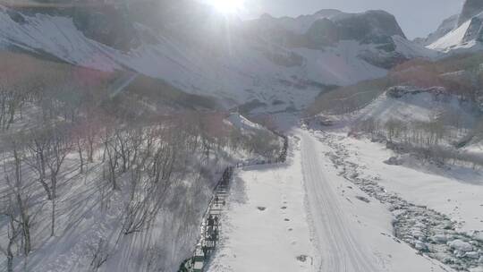 唯美大气震撼冬季长白山雪景航拍