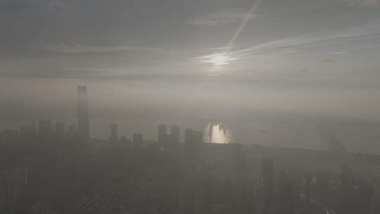 武汉航拍霞火烧云徐东长江绿地Dlog天地壹方视频素材模板下载