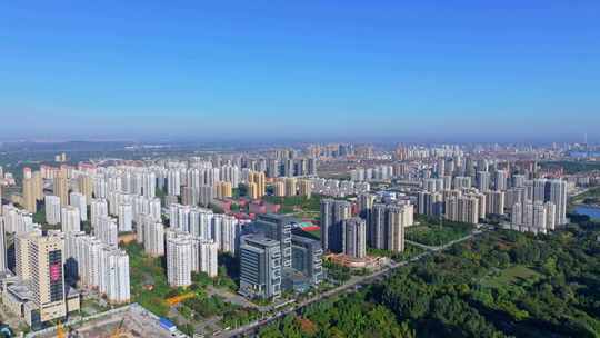 航拍枣庄薛城城南城市发展楼盘房地产