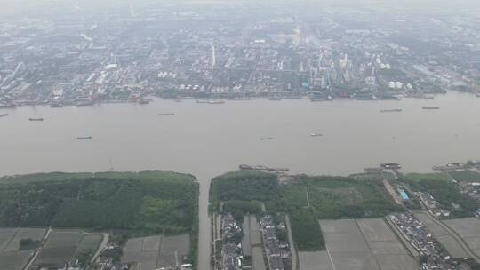 上海水渠灌溉连接黄浦江4K航拍