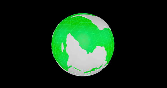 3D Globe无缝旋转绿色