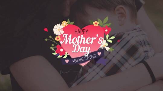 爱心母亲节标题节目活动短片开场AE模板