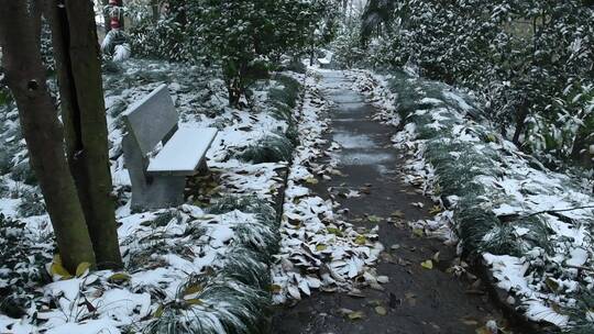 杭州上天竺法喜讲寺下雪天风景