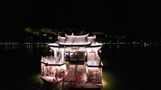 潮州广济桥夜景航拍