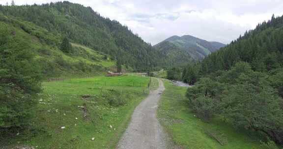 绿水青山乡村风景航拍