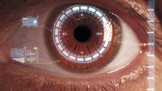 人类眼睛特写、3D眼睛扫描视频素材模板下载