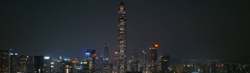 深圳高画质宽屏航拍大全景夜景