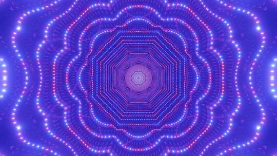 抽象霓虹灯点隧道3D插图DJ Visua