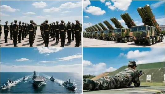 海陆空军队军容军貌军事演习训练演练阅兵