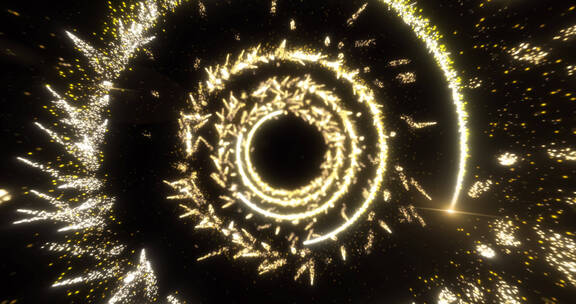 金色粒子隧道（ae模板）唯美粒子梦幻粒子
