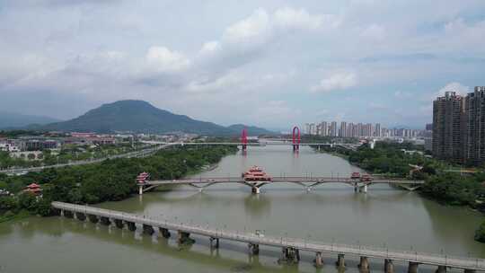 航拍漳州城市风光漳州建设漳州大景