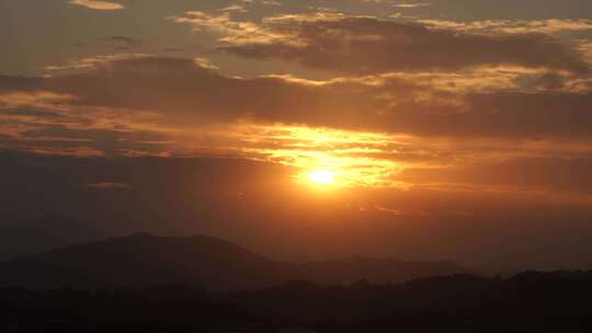 黄昏晚霞延时火烧云日落夕阳傍晚天空云风景