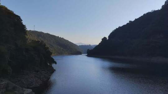 山川江河湖泊傍晚自然风光