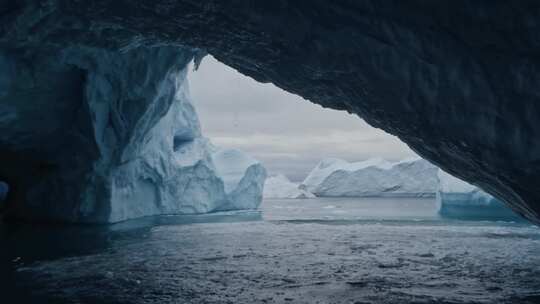 FPV穿越机无人机航拍大海冰山冰川格林兰岛