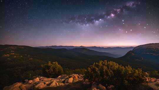 山间星空夜景