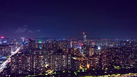 广州珠江新城夜景航拍视频素材模板下载