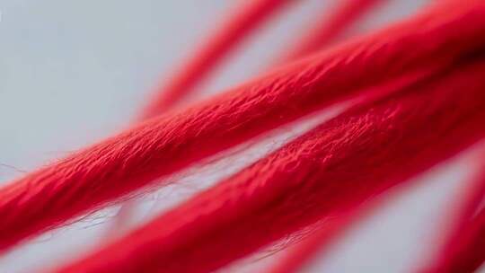 红色丝线微距特写