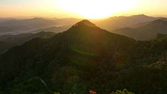 4K鞍山千山日出古松松树山顶黄山群山