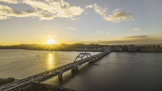 杭州复兴大桥日落延时