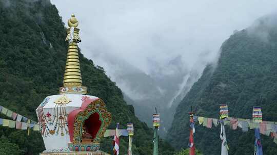 宗教建筑，祈祷旗，佛教寺庙，尼泊尔