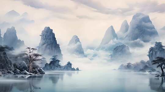 中国风山水国画动画