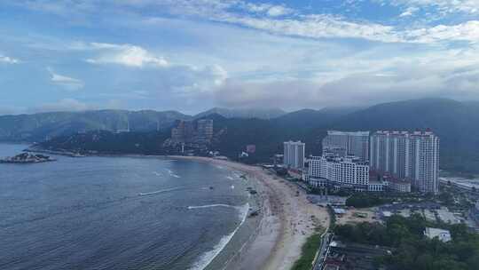 广东汕头南澳岛青澳湾大海海洋海岛沙滩航拍