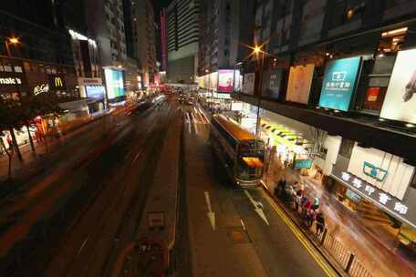 香港夜晚的车流