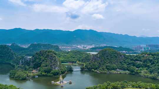 广东肇庆七星山5A景区航拍延时