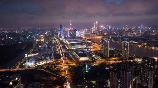 广州海珠琶洲天际线夜景延时03