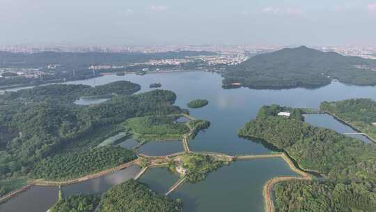 东莞市同沙生态水库公园航拍视频素材模板下载