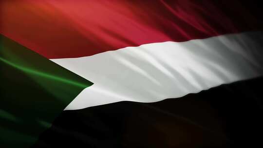 苏丹国旗挥舞-4K