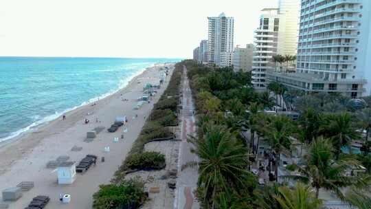迈阿密海滩中滩长廊和公园，佛罗里达州，美国。-天线