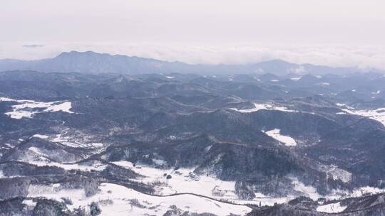 4k航拍恩施雪山雾凇峡谷风光