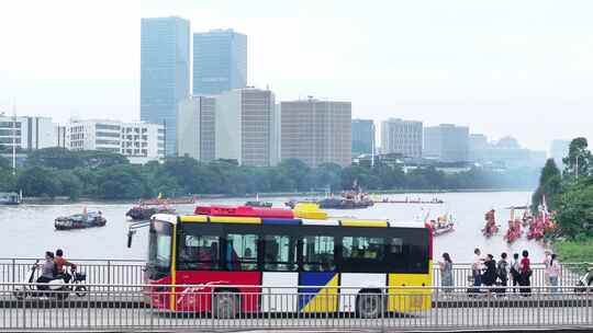 中国广东省广州市生物岛大学城龙舟招景