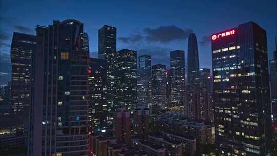 粤港澳大湾区城市繁华夜景深圳CBD城市核心