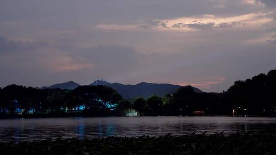 杭州西湖游船夜景4K视频合集